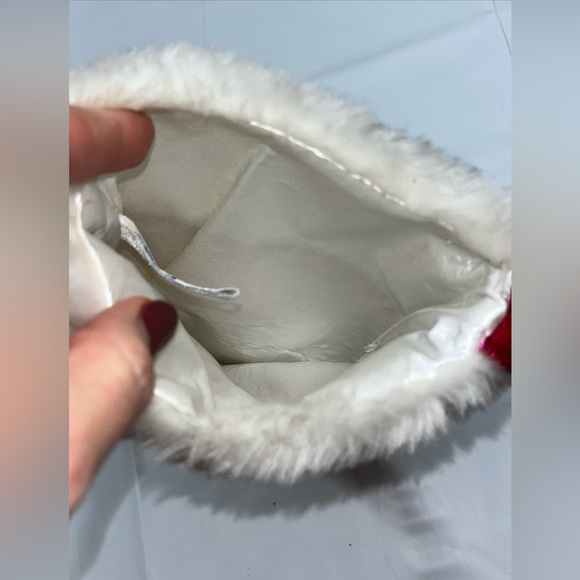 THOMAS KINKADE Village Christmas Fur Stocking Gold Embroidery 15"  Satin lining - Picture 8 of 15